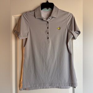 Magnolia Lane Masters Women’s Small Golf Polo striped gray PGA Tour Golf